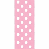 Pink White Satin Dots Ribbon