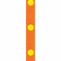 3/8" Orange/Yellow Dippy Dot Grosgrain Ribbon