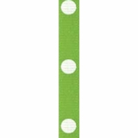 3/8" Apple Green/White Dippy Dot Grosgrain Ribbon
